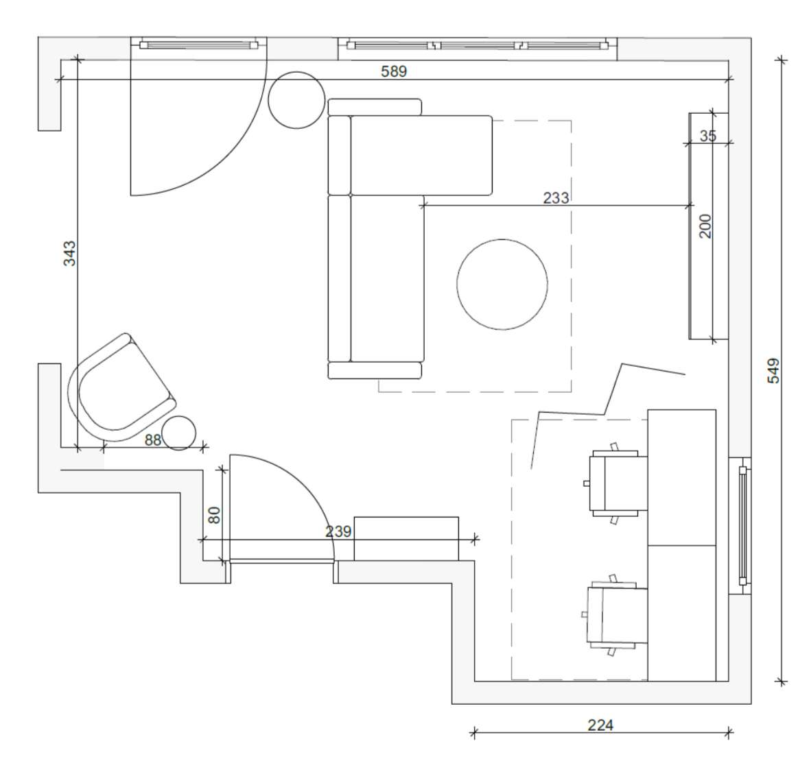 Space zoning plan