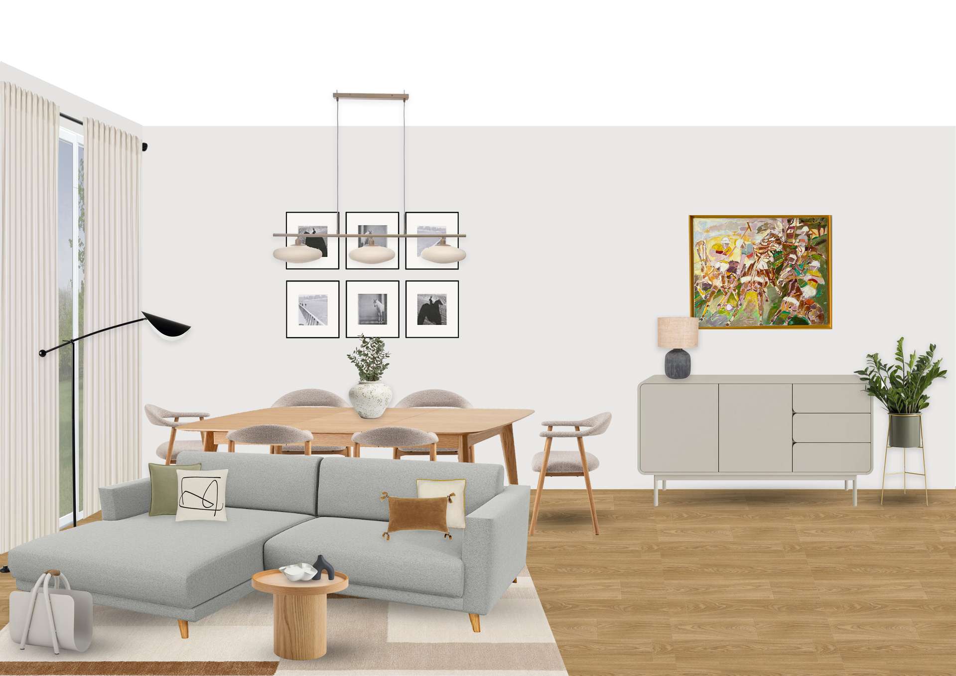 Vibrant artwork in the living room