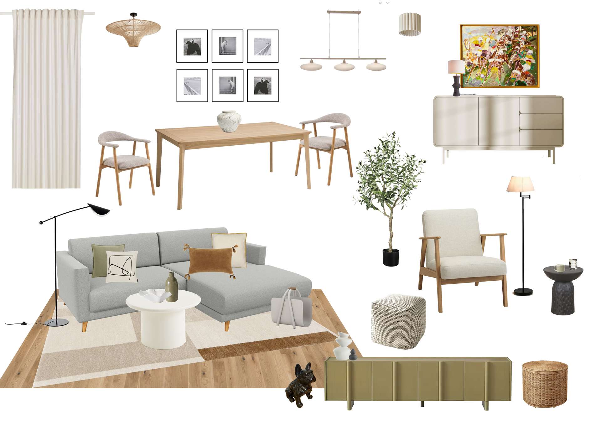 Japandi-style interior furniture