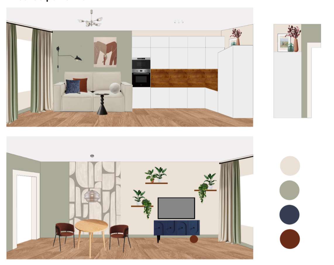 Dining area and accent cabinet
