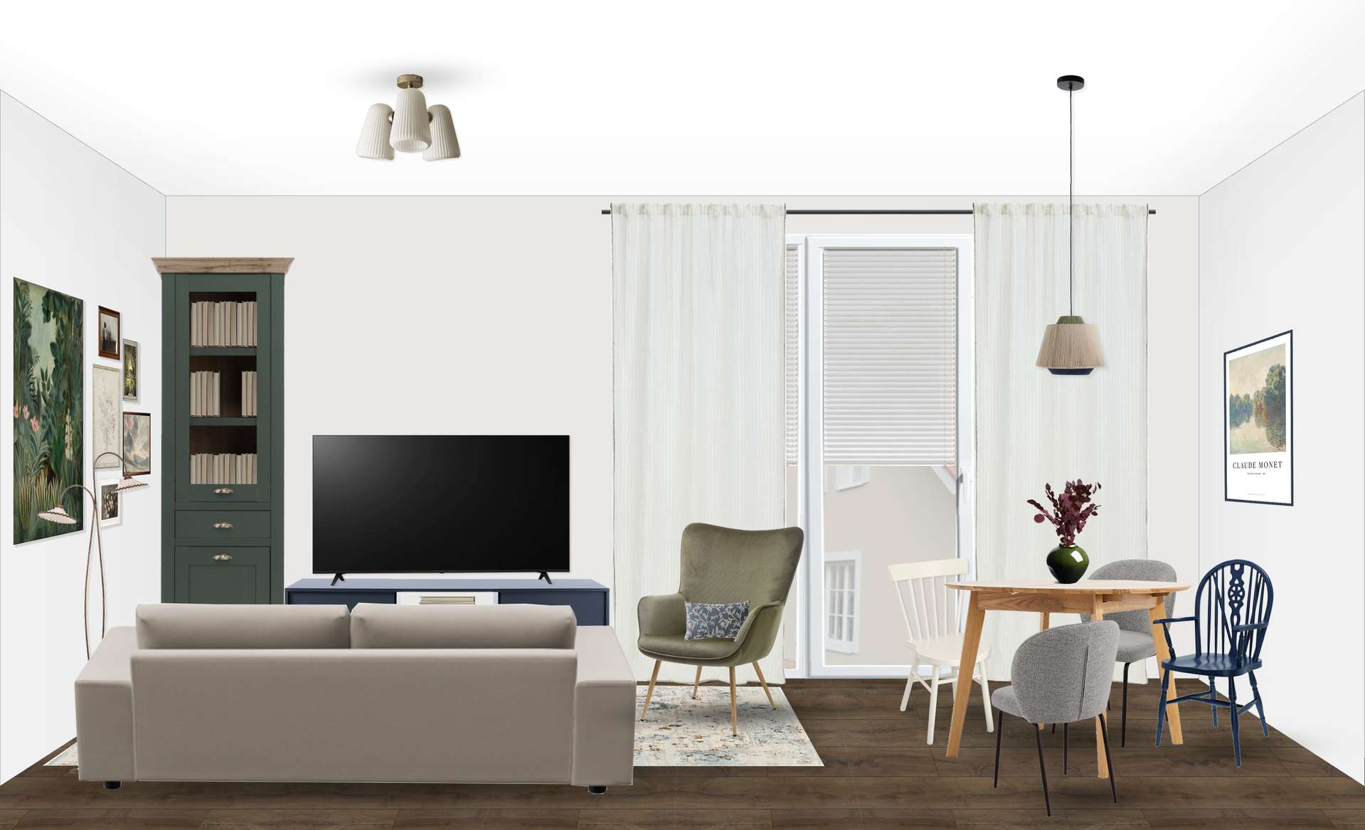 Modern kitchen-living room interior in Bialystok