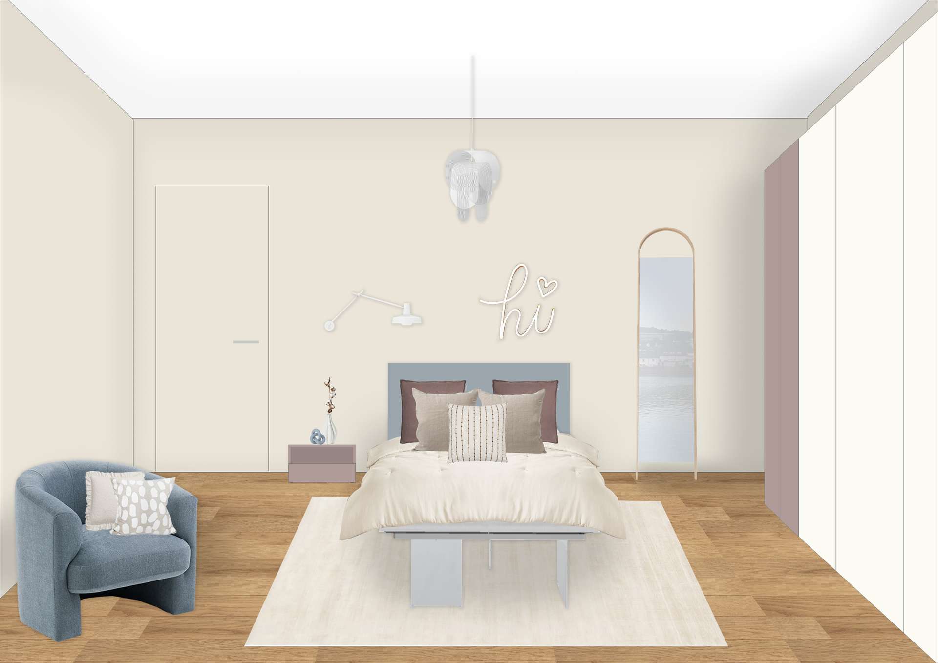 Interior design project for a room in Luxembourg