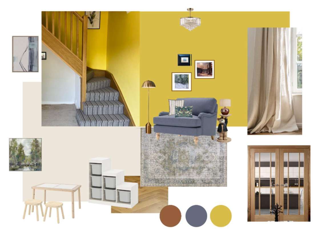 Mood board for a lounge area