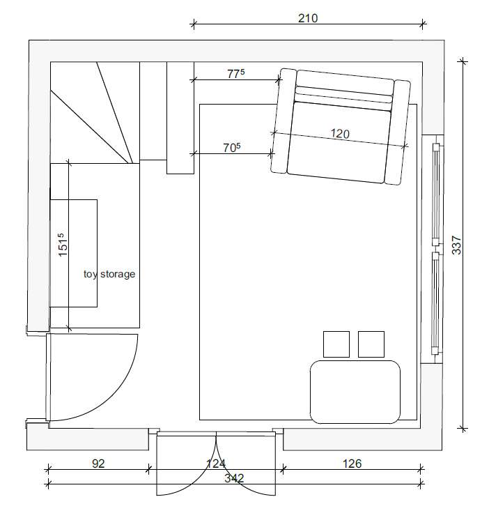Furniture layout for a lounge room